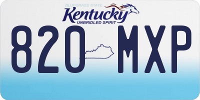 KY license plate 820MXP