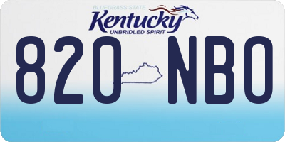 KY license plate 820NBO