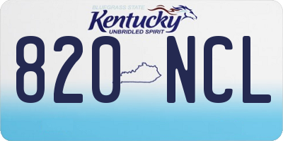 KY license plate 820NCL