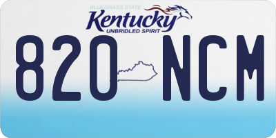 KY license plate 820NCM