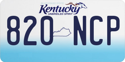 KY license plate 820NCP
