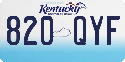 KY license plate 820QYF