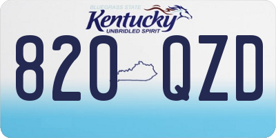 KY license plate 820QZD