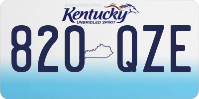 KY license plate 820QZE