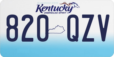 KY license plate 820QZV