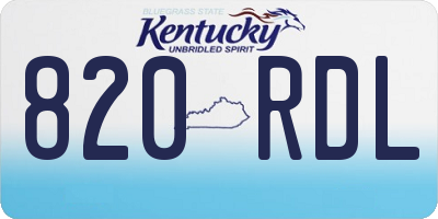 KY license plate 820RDL