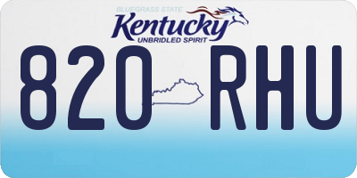 KY license plate 820RHU