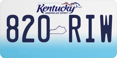 KY license plate 820RIW