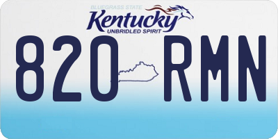 KY license plate 820RMN
