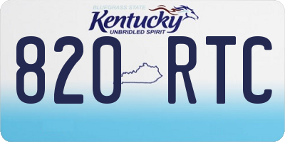 KY license plate 820RTC