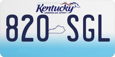 KY license plate 820SGL