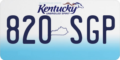 KY license plate 820SGP