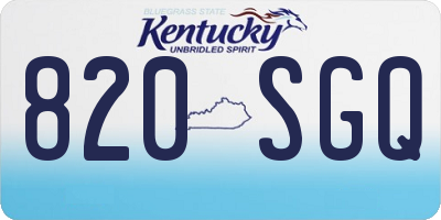 KY license plate 820SGQ