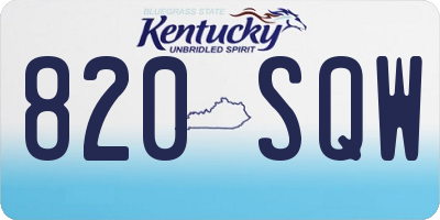KY license plate 820SQW