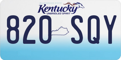 KY license plate 820SQY