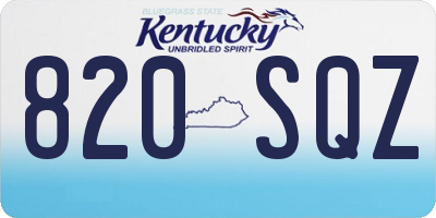 KY license plate 820SQZ
