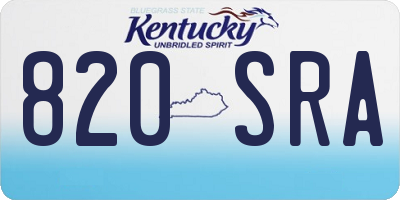 KY license plate 820SRA