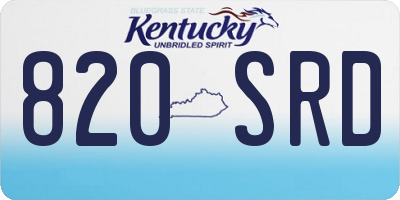 KY license plate 820SRD