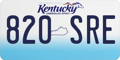 KY license plate 820SRE
