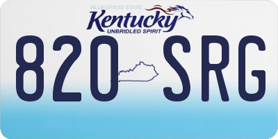 KY license plate 820SRG