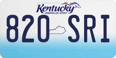 KY license plate 820SRI