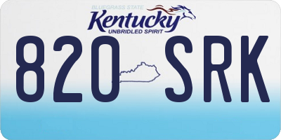 KY license plate 820SRK