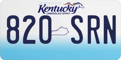 KY license plate 820SRN