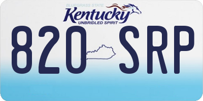 KY license plate 820SRP
