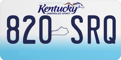 KY license plate 820SRQ