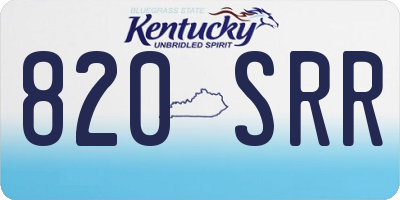 KY license plate 820SRR