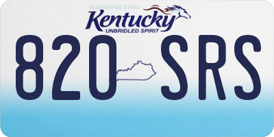KY license plate 820SRS