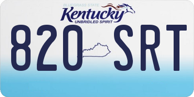 KY license plate 820SRT