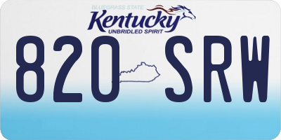 KY license plate 820SRW