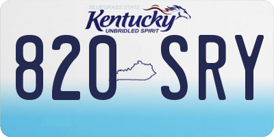 KY license plate 820SRY