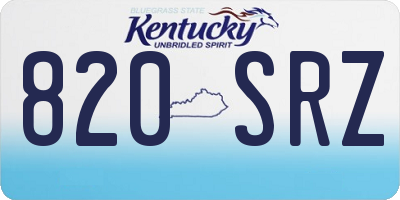 KY license plate 820SRZ