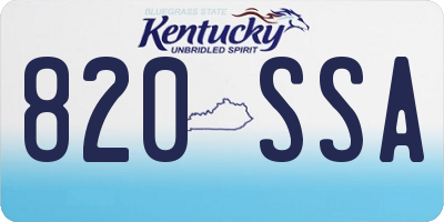 KY license plate 820SSA