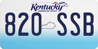 KY license plate 820SSB