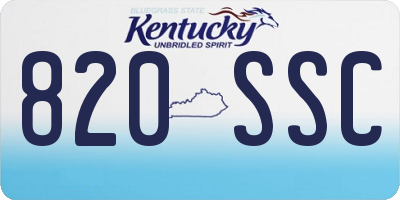 KY license plate 820SSC