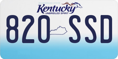 KY license plate 820SSD