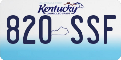 KY license plate 820SSF