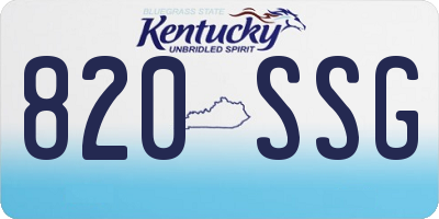KY license plate 820SSG