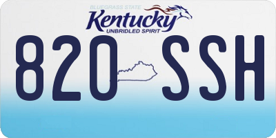 KY license plate 820SSH
