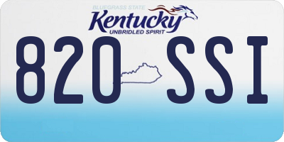 KY license plate 820SSI