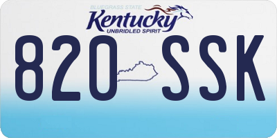 KY license plate 820SSK