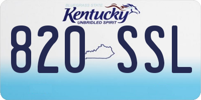 KY license plate 820SSL