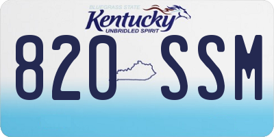 KY license plate 820SSM