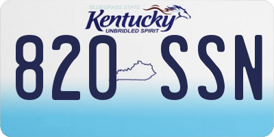 KY license plate 820SSN