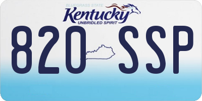 KY license plate 820SSP