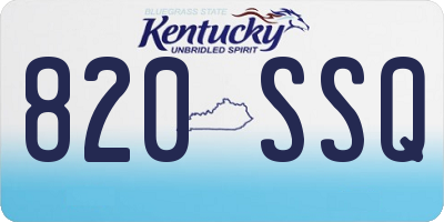 KY license plate 820SSQ