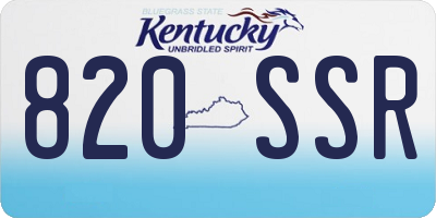 KY license plate 820SSR